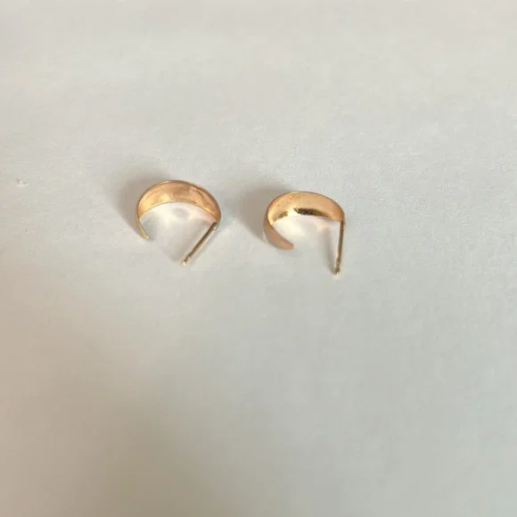 14k yellow, white and rose gold hoops. - Picture 3 of 7